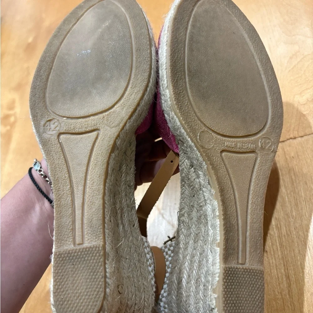 Women’s Pink Espadrille Wedge Sandals with Ankle Strap